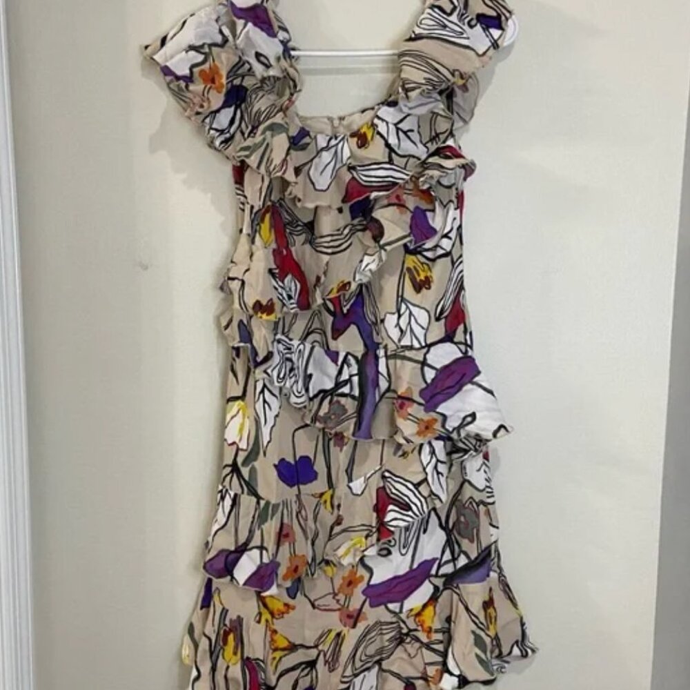 Liu Jo Milan Floral Ruffle Off-Shoulder Dress Fully Lined EUC - Picture 6 of 13